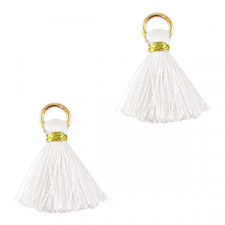 Mini Quaste 2cm - Gold-white